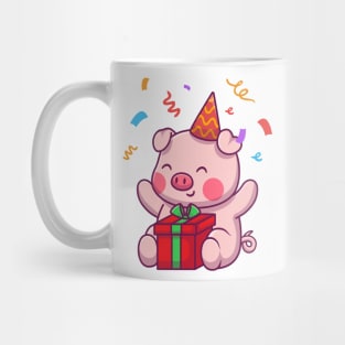 Cute pig with gift Mug